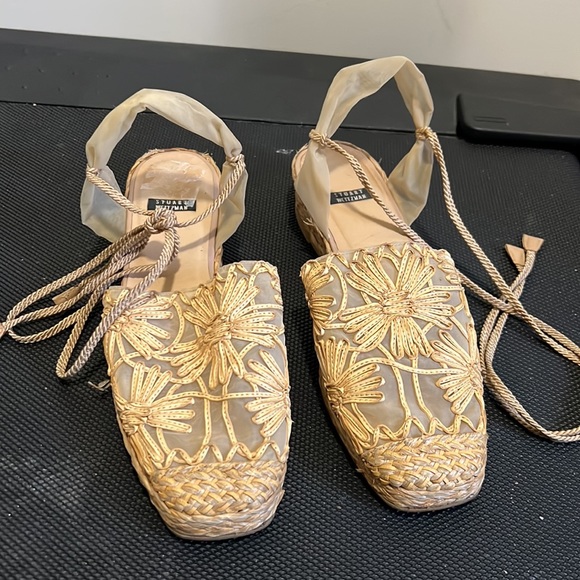 Stuart Weitzman Boho Tie Up Espadrilles Sandals Size 8.5 B - Picture 10 of 16